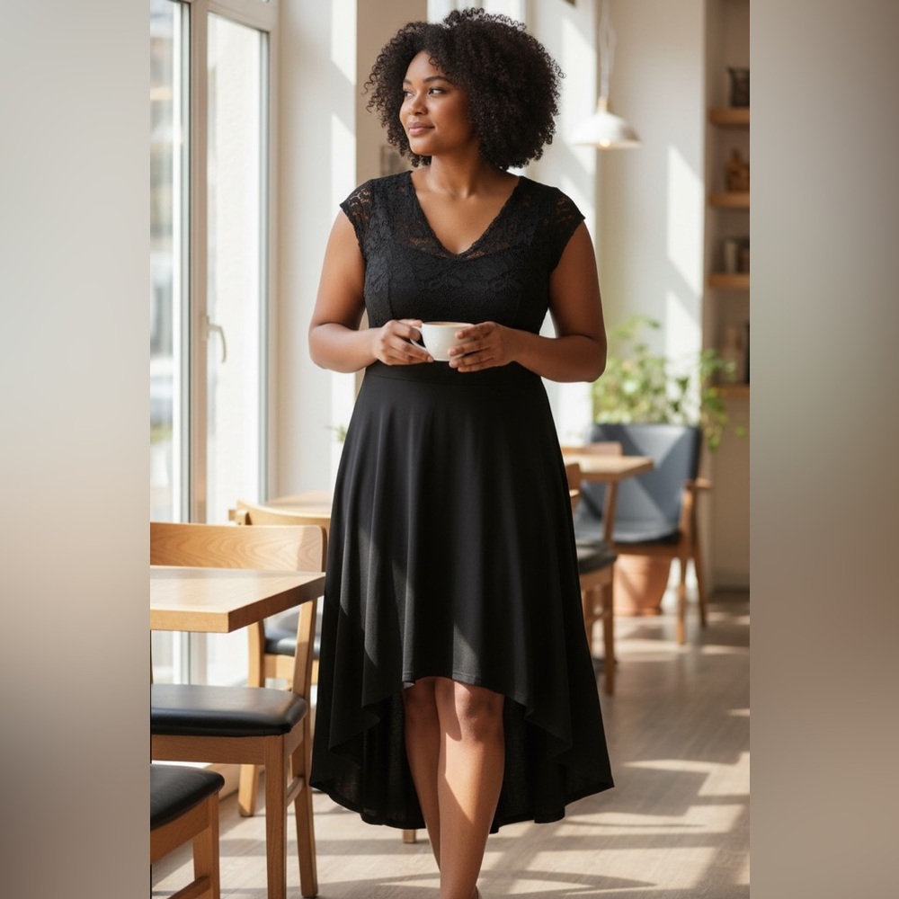Elegant Black Lace Dress